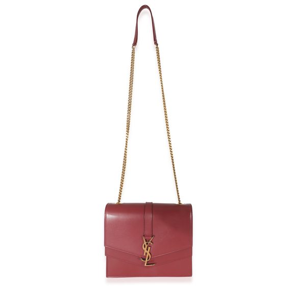 Saint Laurent Burgundy Smooth Leather Medium Sulpice - Picture 4 of 8
